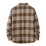 Mens Flannel Jacket Plaid Shirt Men's Style Coat Shirt