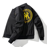 New York NYC Varsity Jacket Baseball Uniform Sequined Embroidered Flight Suit Coat