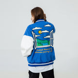 All Star Varsity Jacket Embroidered Couple Baseball Uniform Coat