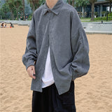 Corduroy Patch Jacket Spring Shirt Men Loose Casual Jacket