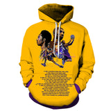 In Memory of Kobe Hoodie Kobe Bryant Commemorative Printing 3D