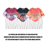 Shark Print T Shirt Ape Head Tie-Dye T-shirt Short Sleeve