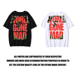Shark Print T Shirt Summer Monkey Head Letter Short Sleeve T-shirt