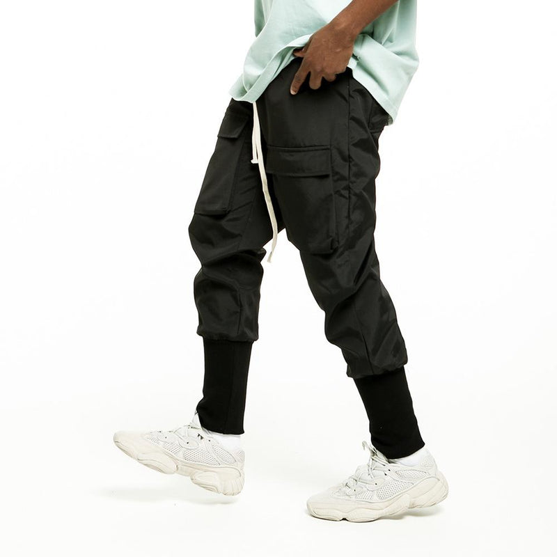 Multi-Pocket Cargo Pants Men's plus Size Retro Sports Solid Color Ankle Banded Pants Street Trendy Ankle Length Pants Men Pants