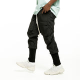 Multi-Pocket Cargo Pants Men's plus Size Retro Sports Solid Color Ankle Banded Pants Street Trendy Ankle Length Pants Men Pants