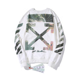Off White Sweatshirts Long Sleeve round Neck Sweater Gradient Starry Sky Graffiti Arrow Print Leisure