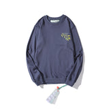 Off White Sweatshirts Long Sleeve round Neck Neck Sweater for Men and Women