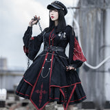 Gothic Lolita Harajuku Style Clothing Military Style Lolita Op Dark Vintage Army Lo Uniform Small Skirt