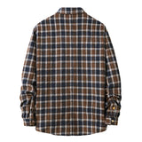 Mens Flannel Jacket Flannel Plaid Shirt Men's Coat Casual Long Sleeve Shirt