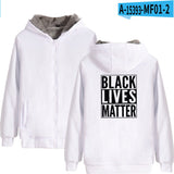 Black Lives Matter Dressing Winter Fleece-Lined Thickened Hooded Zipper Sweatshirt