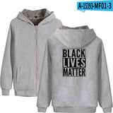 Black Lives Matter Dressing Winter Fleece-Lined Thickened Hooded Zipper Sweatshirt