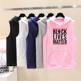 Black Lives Matter Dressing Printed Black Lives Matter Sleeveless Hooded Sweater Hoodies