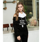 Black Lives Matter Dressing Sexy off-Shoulder Sweater
