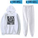 Black Lives Matter Dressing Trendy Hooded Sweater Ankle Banded Pants Casual Suit