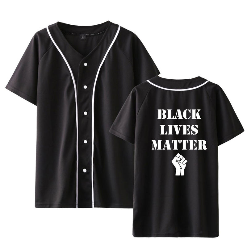 Black Lives Matter Closing Peripheral Summer Thin Short-Sleeved Baseball Uniform