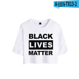 Black Lives Matter Closing Black Lives Matter Summer Leisure Crop-Top Short Sleeve T-shirt