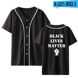 Black Lives Matter Closing Peripheral Summer Thin Short-Sleeved Baseball Uniform
