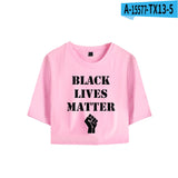 Black Lives Matter Closing Black Lives Matter Summer Leisure Crop-Top Short Sleeve T-shirt