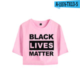 Black Lives Matter Closing Black Lives Matter Summer Leisure Crop-Top Short Sleeve T-shirt