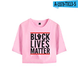 Black Lives Matter Closing Black Lives Matter Summer Leisure Crop-Top Short Sleeve T-shirt