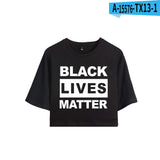 Black Lives Matter Closing Black Lives Matter Summer Leisure Crop-Top Short Sleeve T-shirt