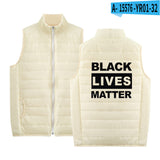 Black Lives Matter Clothing Printed Men's and Women's Jacket Lightweight down Jacket Winter Coat Warm