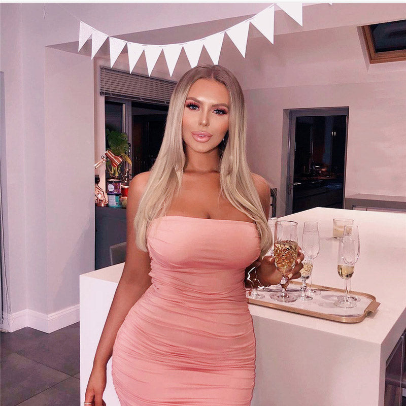 Women Summer Dresses Midaxi Dresses Summer Fashion Pleated Suspender Long Dress Summer Women's Dress
