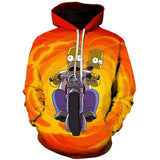 The Simpsons Hoodie Motorcycle Casual Long-Sleeved Hooded Sweater
