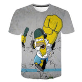 The Simpsons T-shirt 3D Digital Printing Breathable Casual Short Sleeve