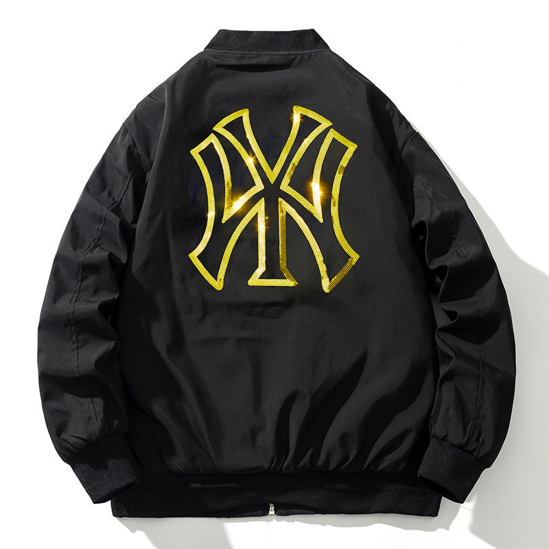 New York NYC Varsity Jacket Autumn and Winter Cotton Thick Baseball Uniform
