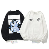 Off White Sweatshirts Long Sleeve round Neck Neck Sweater 2 round Neck Pullover Men and Women Long Sleeve