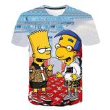 The Simpsons Hoodie 3D Digital Printing Casual Short-Sleeved T-shirt