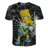 The Simpsons Hoodie Summer 3D Digital Printing Breathable Short-Sleeved T-shirt for Men
