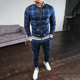 Men′s Athletic Tracksuit Sweat Suits for Men Outfits Men's Clothing Fall Winter Flower Print Plaid Men's Suit