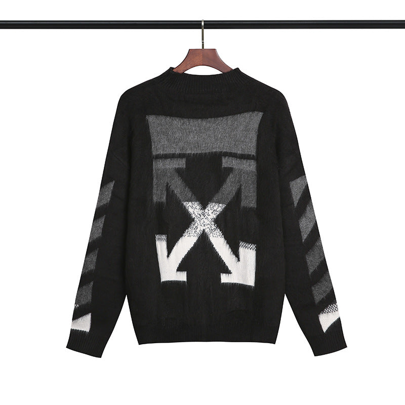 Off White Winter Sweaters Autumn and Winter Arrow Print Wool Sweater Sweater for Men and Women