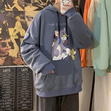 Tom And Jerry Hoodie Sweater Men 'S Hooded Loose Cartoon Printed Coat