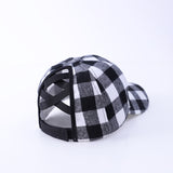 Vintage Check Baseball Cap Black and Red Plaid