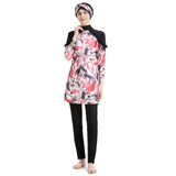 Burkini Muslim Swimwear Printed Slim Sun Protection Three-Piece Set Swimsuit