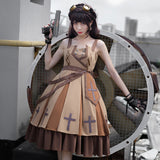 Gothic Lolita Harajuku Style Clothing Military Style Lolita Dress Solid Color Retro Military Uniform Lolita Autumn and Winter Full Set