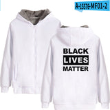 Black Lives Matter Dressing Winter Fleece-Lined Thickened Hooded Zipper Sweatshirt