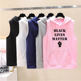Black Lives Matter Dressing Printed Black Lives Matter Sleeveless Hooded Sweater Hoodies
