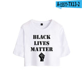 Black Lives Matter Closing Black Lives Matter Summer Leisure Crop-Top Short Sleeve T-shirt