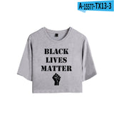 Black Lives Matter Closing Black Lives Matter Summer Leisure Crop-Top Short Sleeve T-shirt