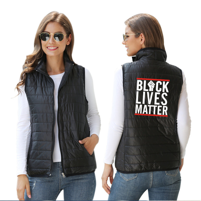 Black Lives Matter Clothing Printed Men's and Women's Jacket Lightweight down Jacket Winter Coat Warm