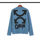 Off White Winter Sweaters Autumn and Winter Off Striped Knitted Sweater for Men