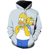 The Simpsons Hoodie 3D Digital Printing Flower Tide Youth Sweater Men