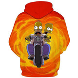 The Simpsons Hoodie Motorcycle Casual Long-Sleeved Hooded Sweater