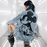 Spray Painted Jacket Spring and Autumn Graffiti Denim Jacket Coat