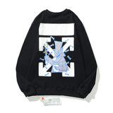 Off White Sweatshirts Long Sleeve round Neck Neck Sweater 2 round Neck Pullover Men and Women Long Sleeve