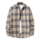 Mens Flannel Jacket Plaid Shirt Men's Style Coat Shirt
